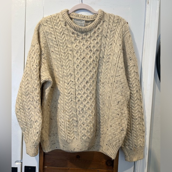 Classic Cable Knit Wool Fisherman Sweater for Men
